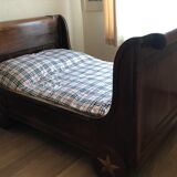 Old solid mahogany boat bed
