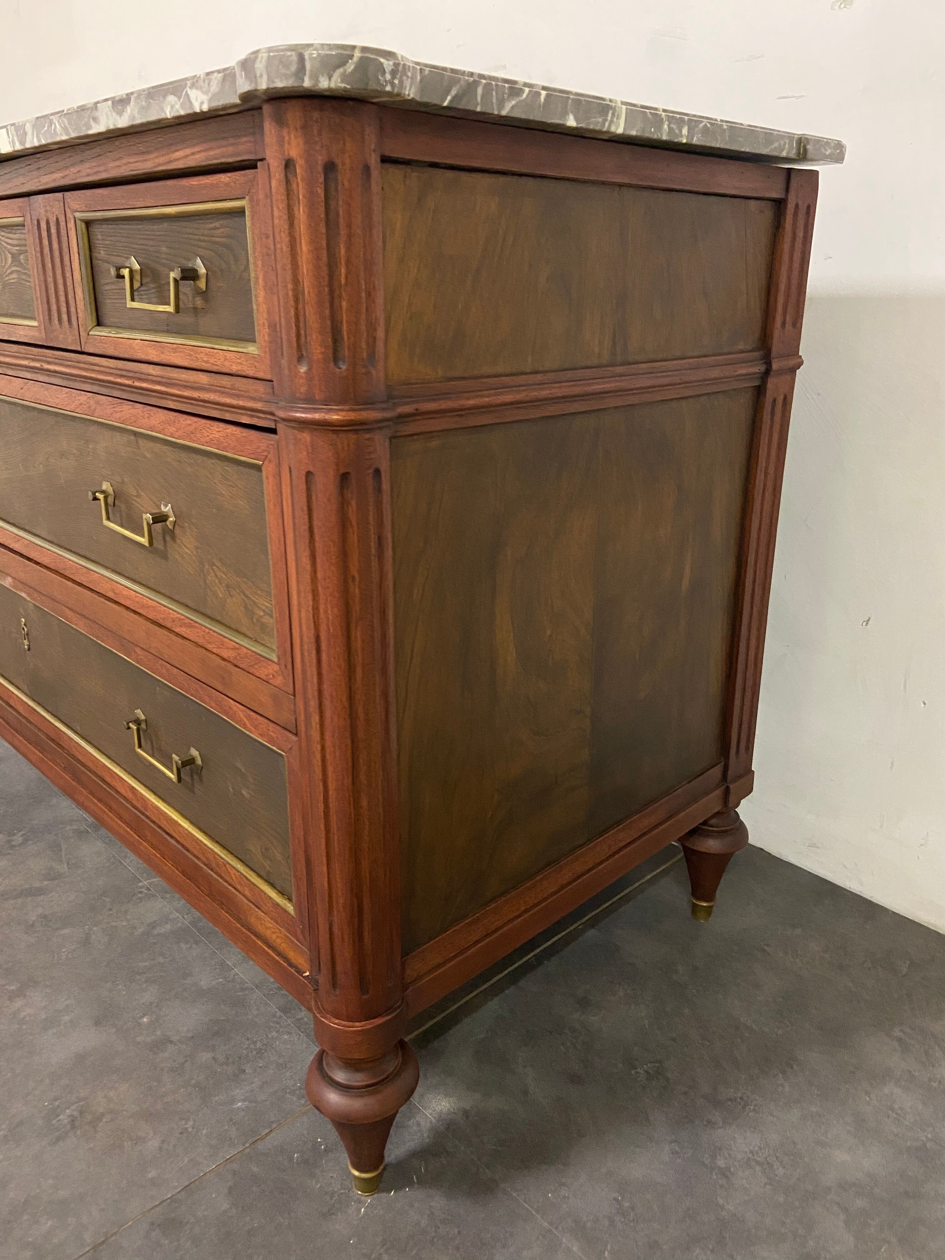 Chest of drawers Louis XVI XIX marble