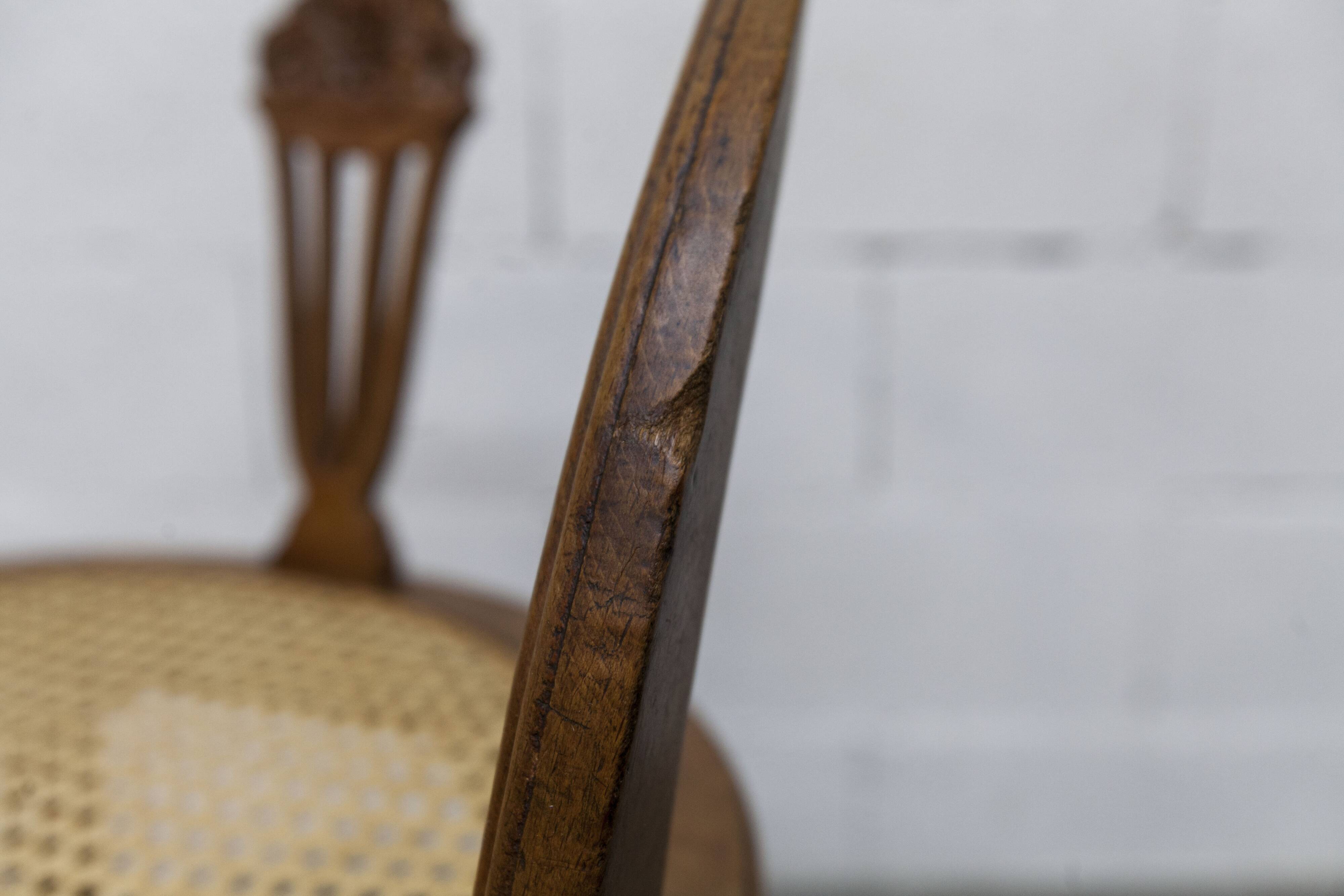 Vintage Louis XVI style chair – Cane seat, lyre-shaped back