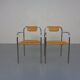 Set of Minimalist Tubular Steel Armchairs by Thomas Wendtland, 1970s