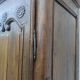 Rustic oak column cabinet