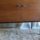 Modernist oak and metal sideboard - mid-20th century