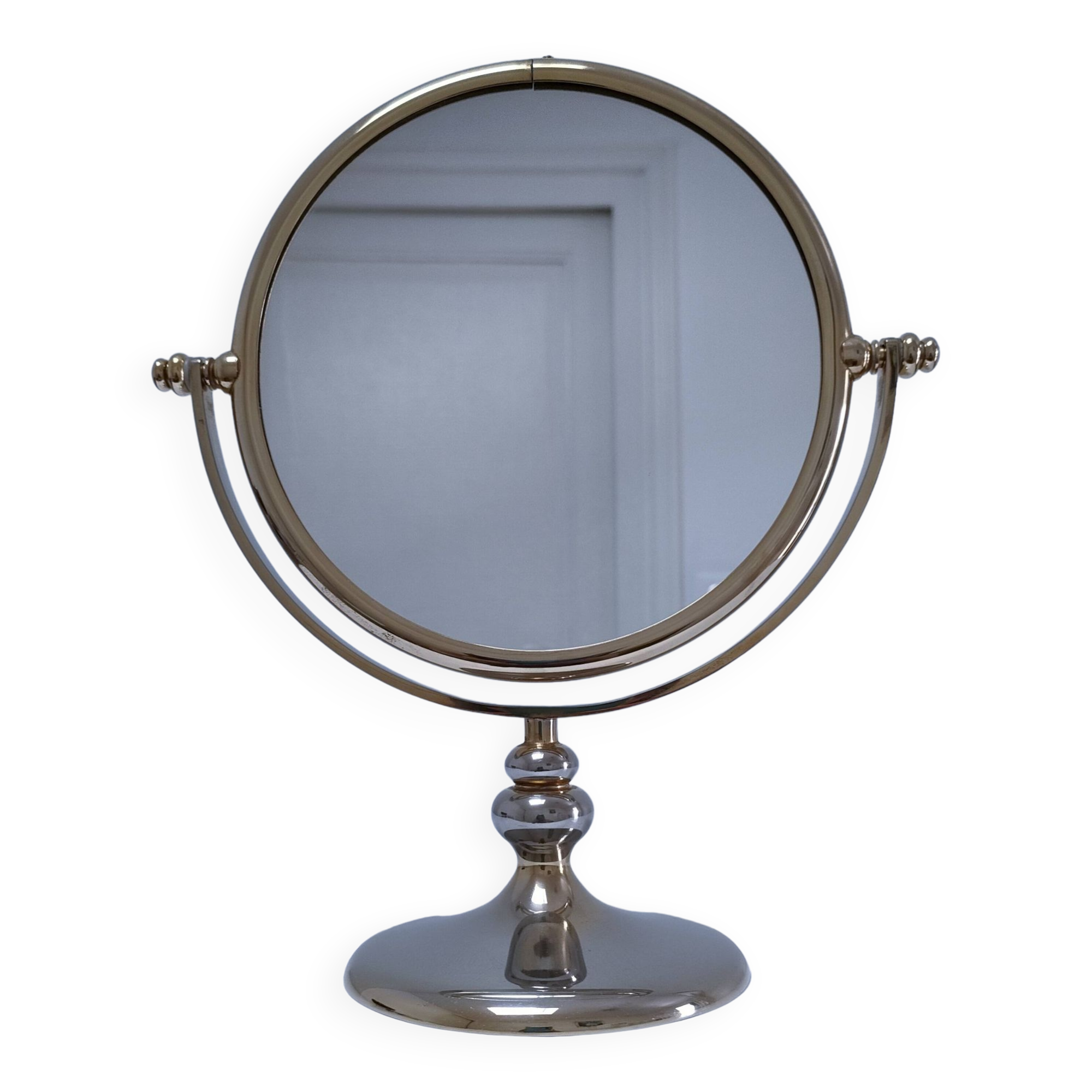 Miroir deux faces métal deux patines vintage