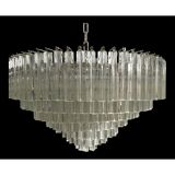 Contemporary clear triedro murano glass chandelier