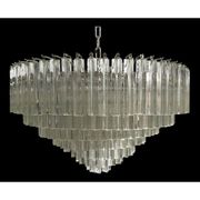 Contemporary clear triedro murano glass chandelier