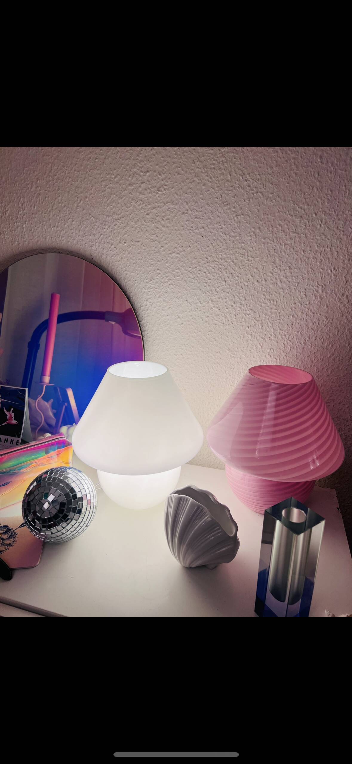 Mushroom lamp Murano pink, 1960