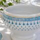 Large salad bowl from 1909 in porcelain by Oscar Shaller, blue and gold.