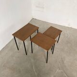 Modernist teak nesting tables from the 50s