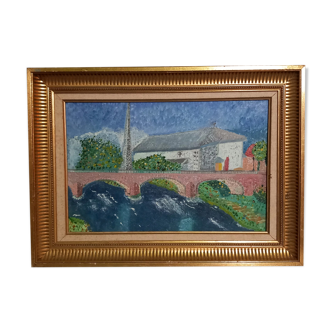 Oil on landscape canvas