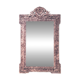 Large Napoleon III mirror, Louis XV / Rocaille style, silver leaf.