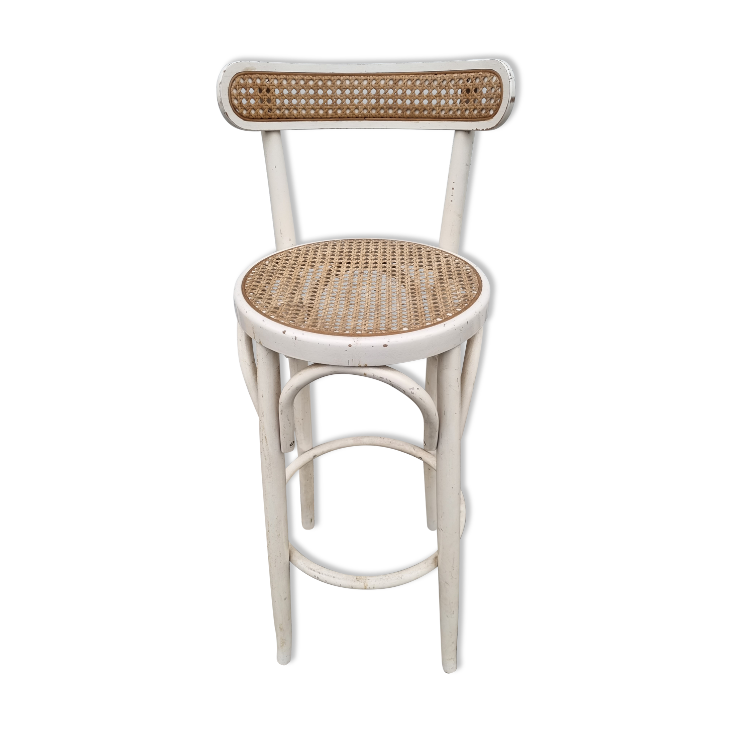 High rattan stool from 1970