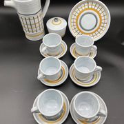 Vintage 1960s coffee service in ceramic, modernist design.