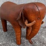 Leather footstool, Dimitri Omersa, 1950s