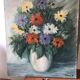 Oil bouquet table signed JM. Salve 1985