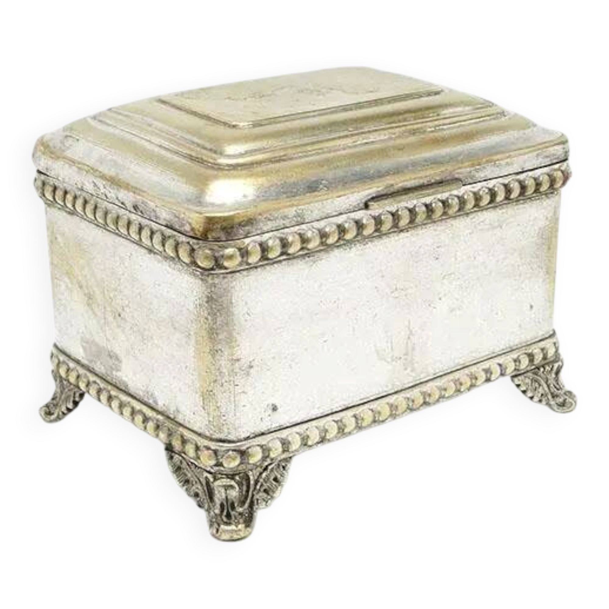 Eclectic sugar bowl, silver-plated brass, Bracia Buch, Poland, early 20th century