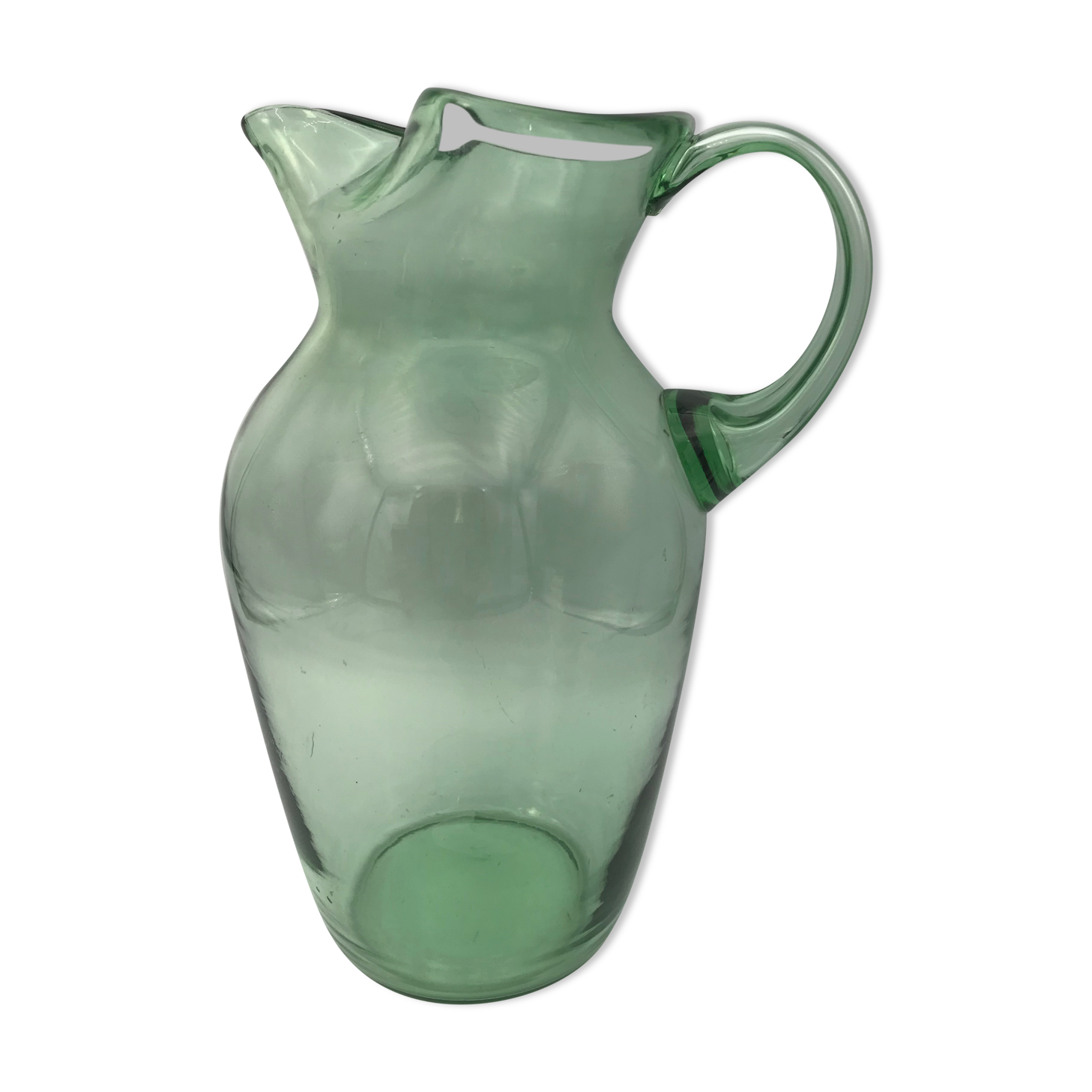 Broc vintage in glass green 25 cm