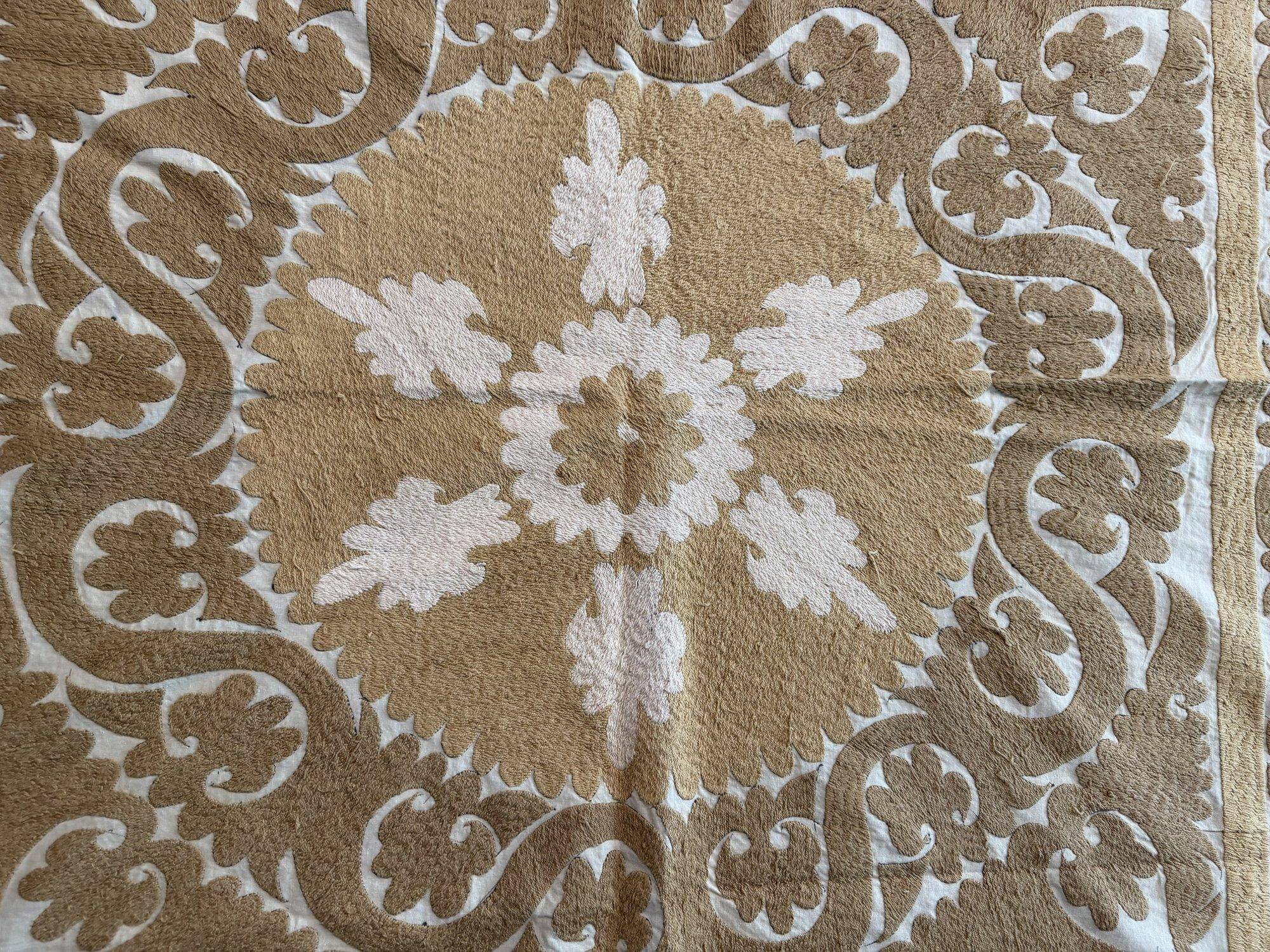 Vintage hand-embroidered tablecloth 129x138 cm