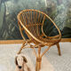 Vintage children's rattan armchair, bamboo rattan chair