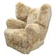 1930s Art Deco Wingback Armchair in Honey Skandilock Sheepskin