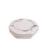 6 breakfast plates 'Hutschenreuther Germany' octagonal design 1980s