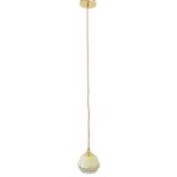 Lampe à suspension vintage artdeco en verre jaune or