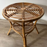 Rattan side table