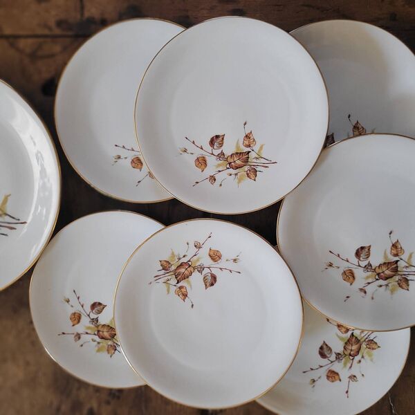 Assiettes à dessert & Plat Porcelaine Royal Émail de Vierzon