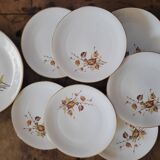 Assiettes à dessert & Plat Porcelaine Royal Émail de Vierzon