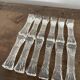 12 vintage knife holders in cut crystal, "candy", "butterfly" shape