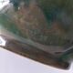Art Deco flared cache-pot in turquoise glazed earthenware.