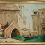 Painting "Scene of Venice" by Knut Norman