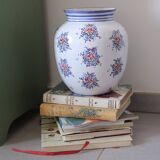 Large painted ceramic flower vase
