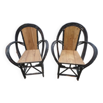 2 fauteuils christian astuguevieille design organique brutaliste