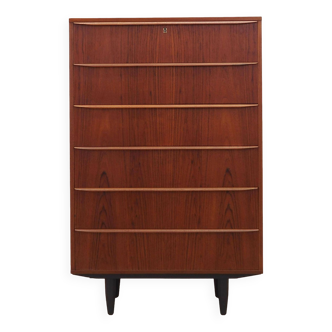 Teak chest of drawers, Danish design, 1970s, production: Denmark