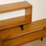 Vintage shelf with modular wooden boxes, 1960s