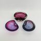 Set of 3 Murano Sommerso pink glass bowls, 1970s