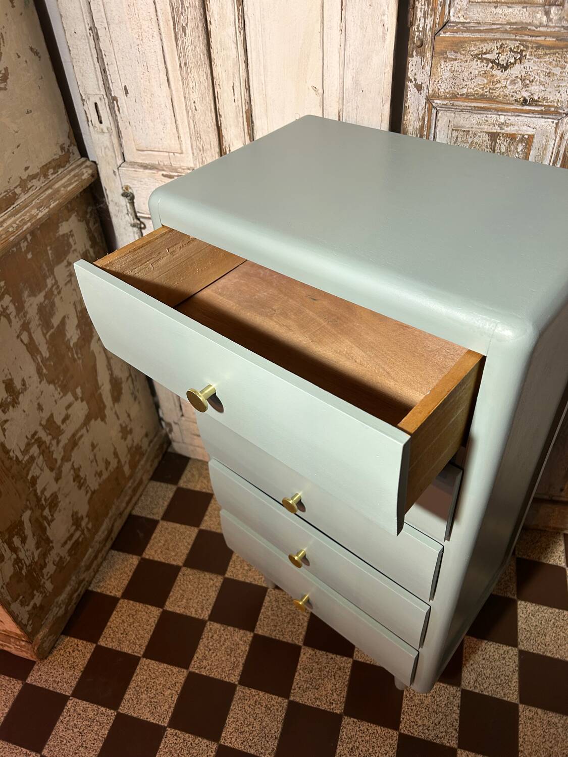 Chiffonnier vintage 1950-60 vert sauge