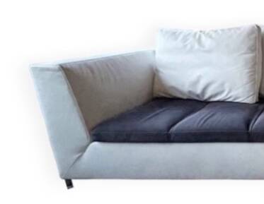 Leather sofa, white leather sofa by Ligne Roset, Feng model by Didier Gomez