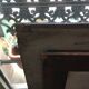 Schoolboy table with vintage square chalk