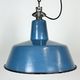 Industrial Blue Enamel Factory Lamp with Cast Iron Top, 1960s
