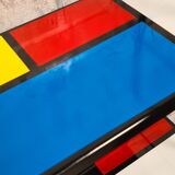 Piet Mondrian style string shelf black uprights 48x58x16