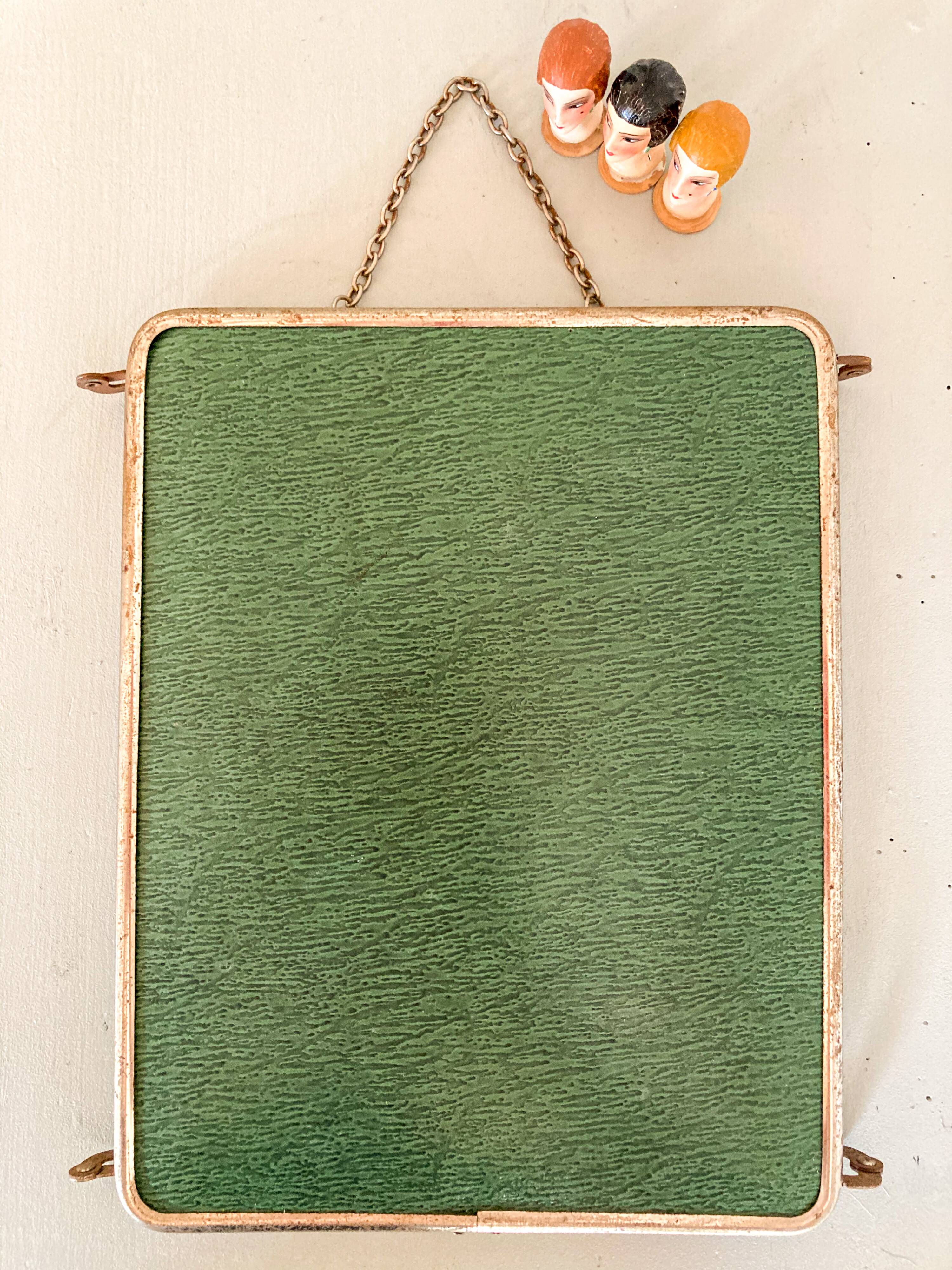 Miroir barbier triptyque