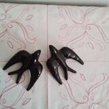 Set of two ceramic swallows