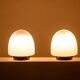 Pair of glass lamps in the shape of an "egg". Italy, 1960s, Leucos.