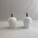 White Swirl Murano Glass Table Lamps 1970s Hollywood Regency Minimalism bed