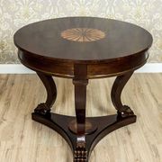 Table ronde avec chaises rembourrées, années 1950, ensemble de 5