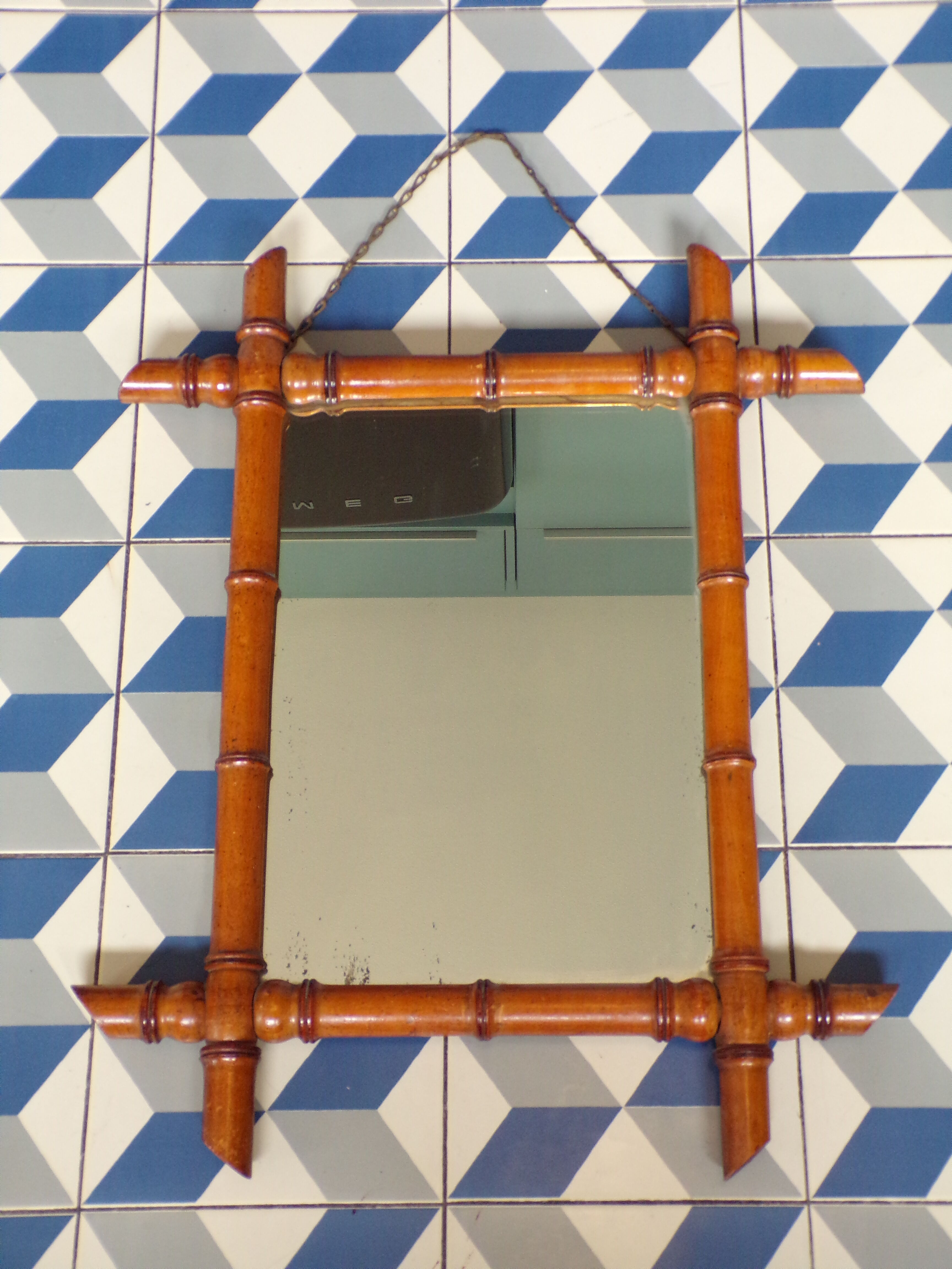 Mirror 1900 imitation bamboo 47X58cm