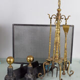 Accessories servant of chemine, chenet, by fire