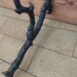 Antique garden bench with cast iron legs