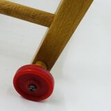 Vintage wooden doll high chair convertible into a walker